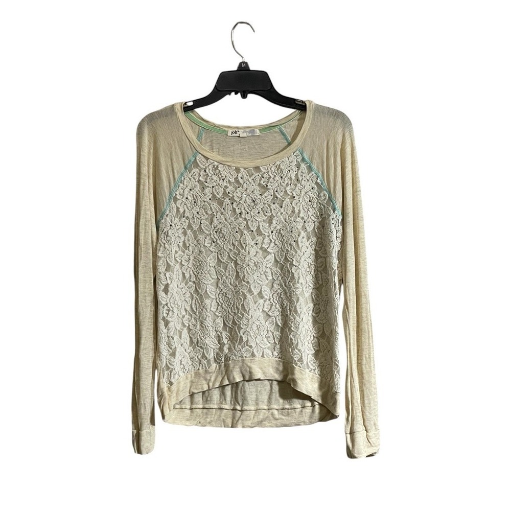 Y2K Jolt Top Large Long Sleeve Lace Sheer Studded Grunge Fairy Whimsigoth